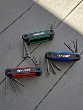 Husky Multi-Tool Hex Key Set - Red, Blue, Green